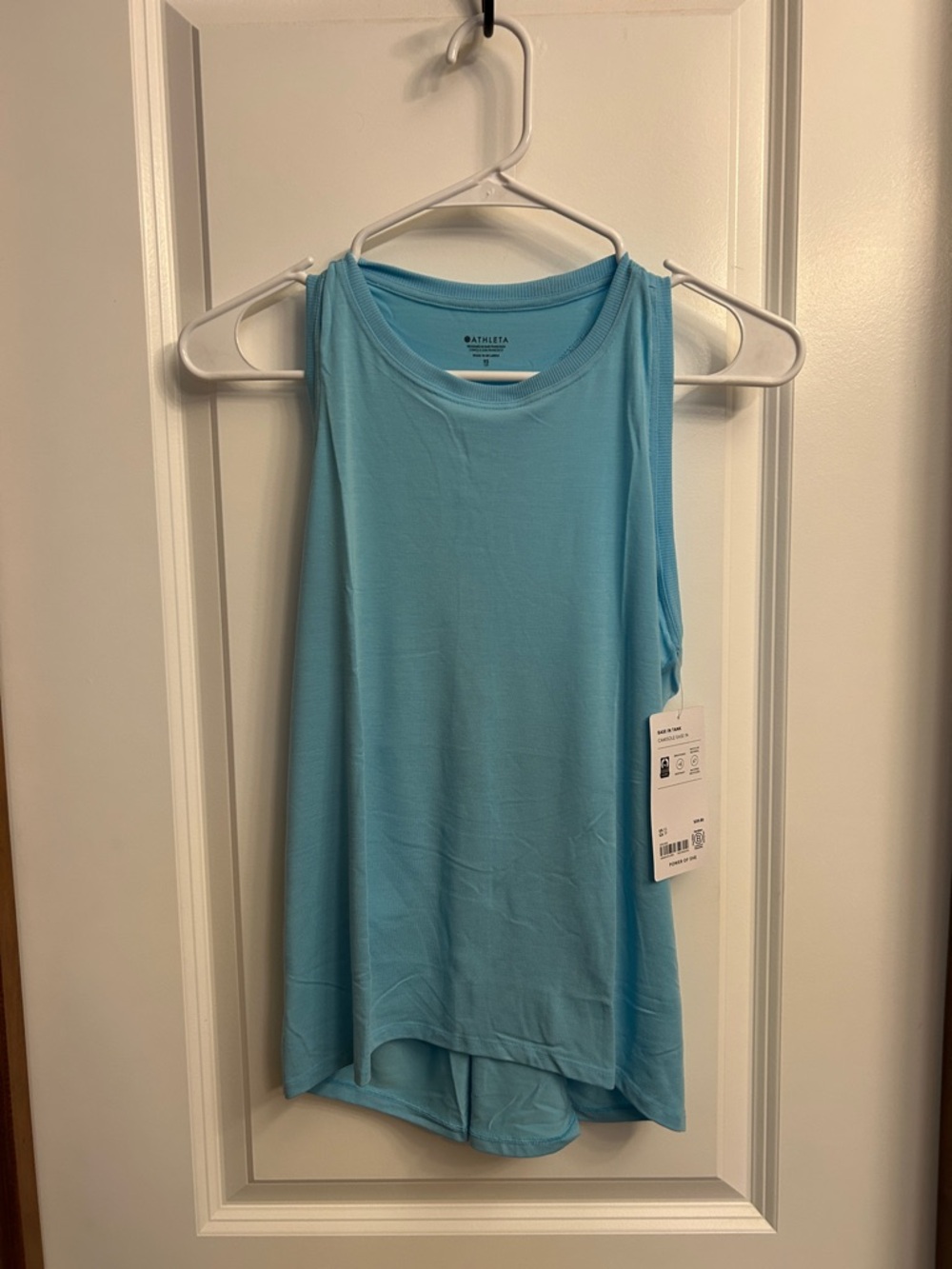Athleta Aqua Blue Performance Tank with Scoop Neck